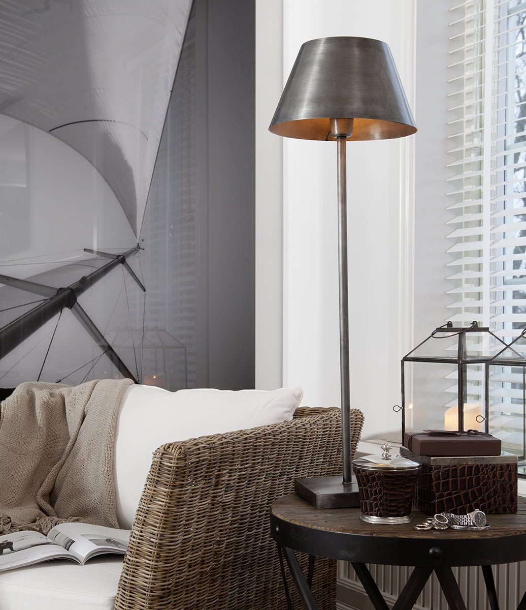 Pewter bordslampa hög