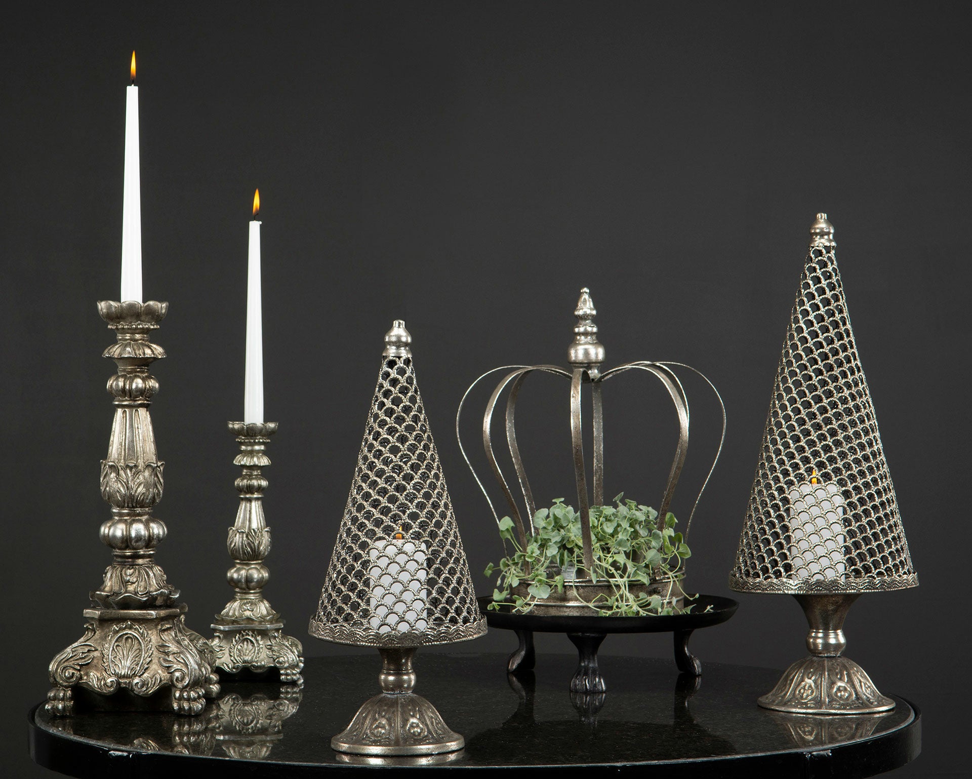 Ljusstake Enya Antik Silver liten