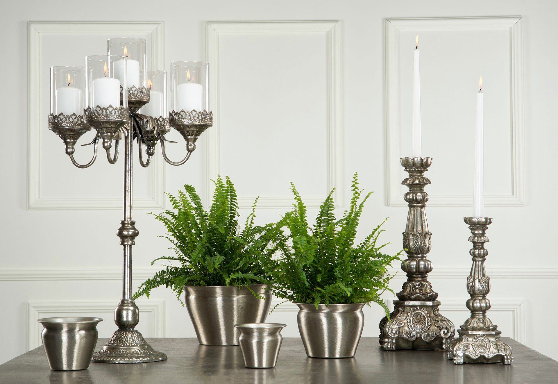 Ljusstake Enya Antik Silver liten