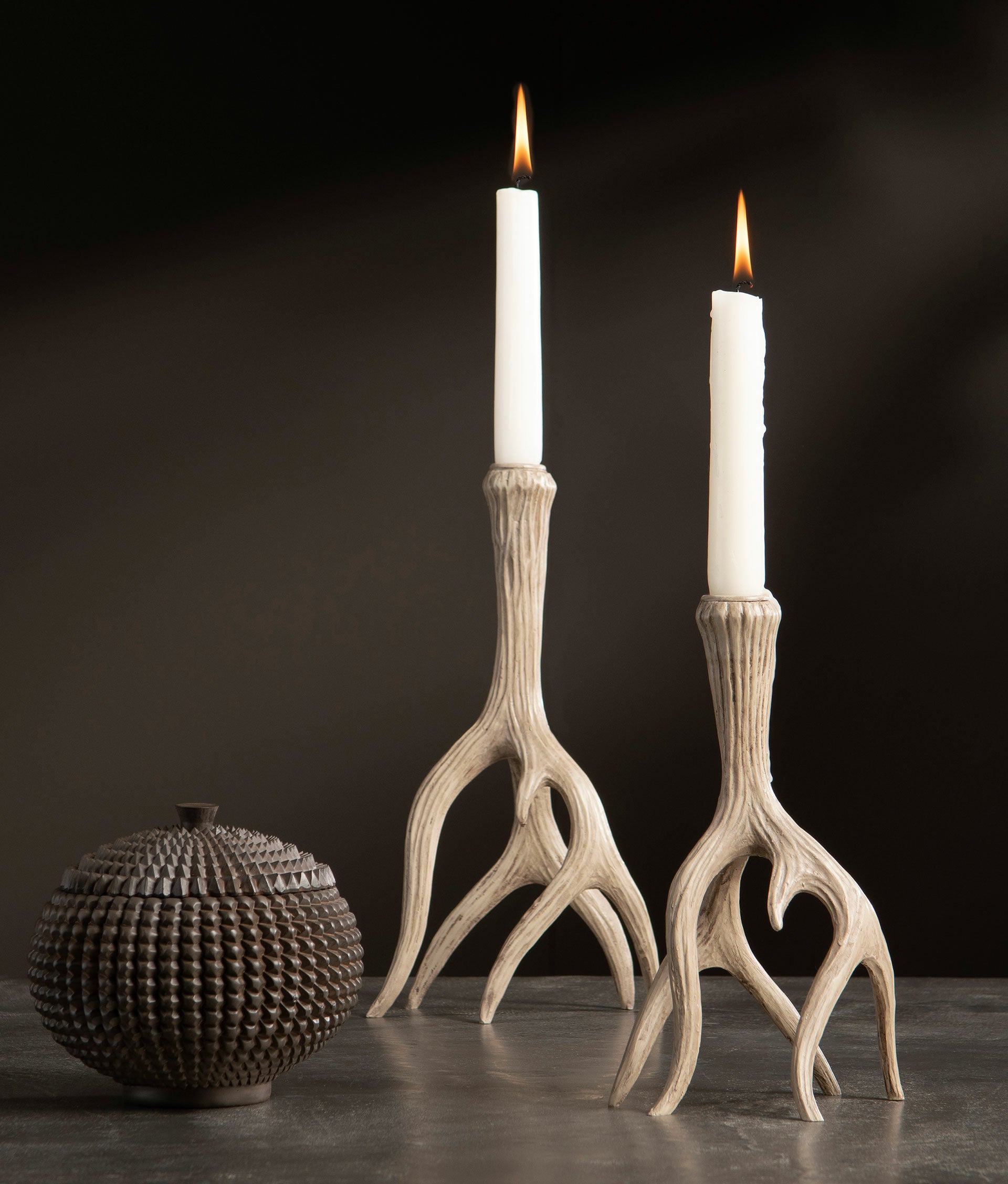 Ljusstake Renhorn Natur