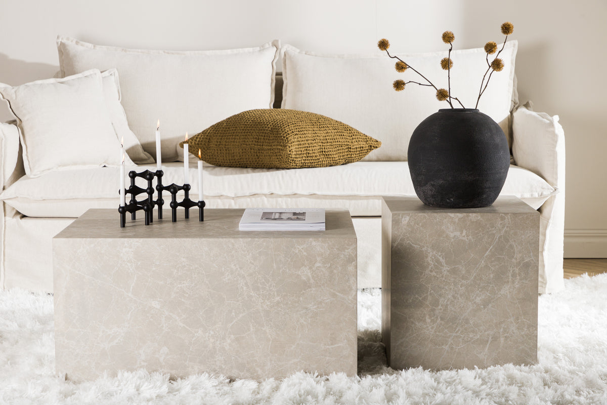 York Soffbord - Beige 80 cm