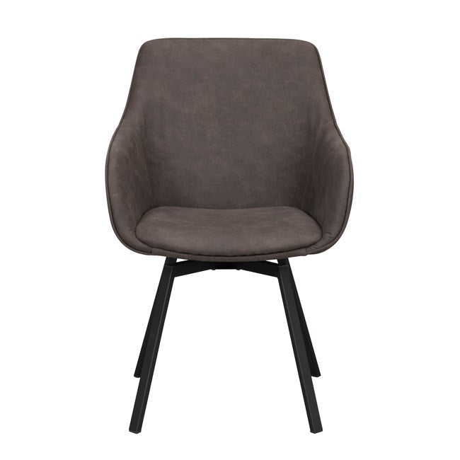 Alison karmstol snurr - Grå microfiber