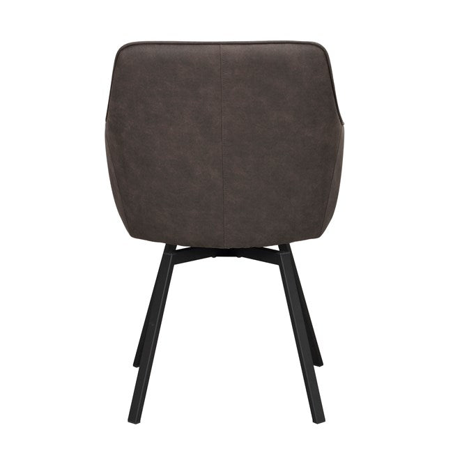 Alison karmstol snurr - Grå microfiber