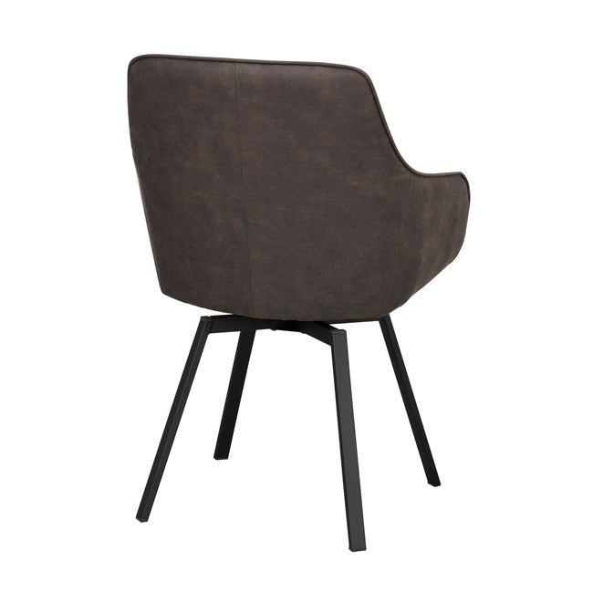 Alison karmstol snurr - Grå microfiber