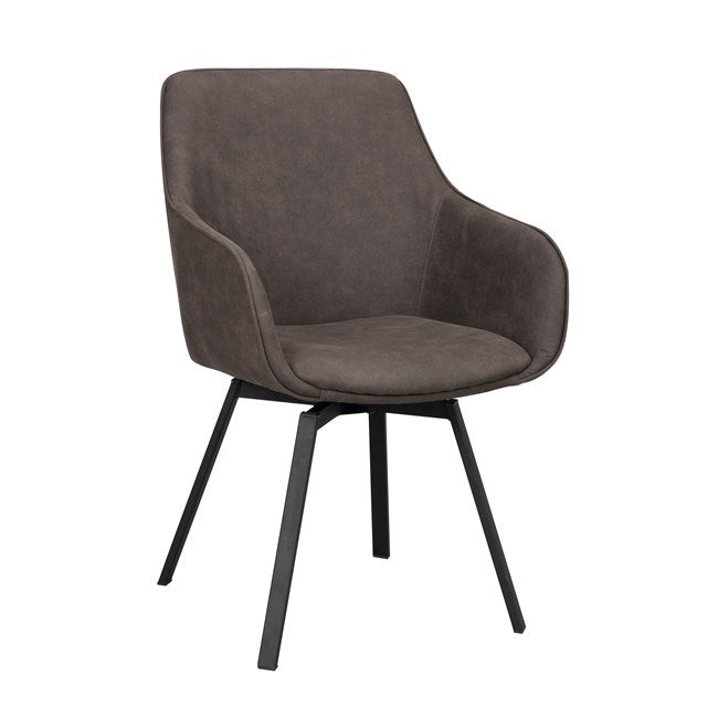 Alison karmstol snurr - Grå microfiber