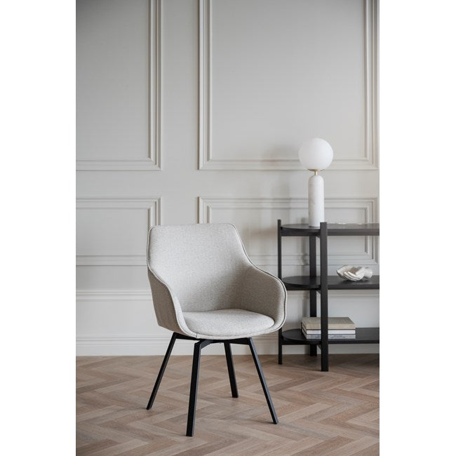 Alison karmstol snurr - beige