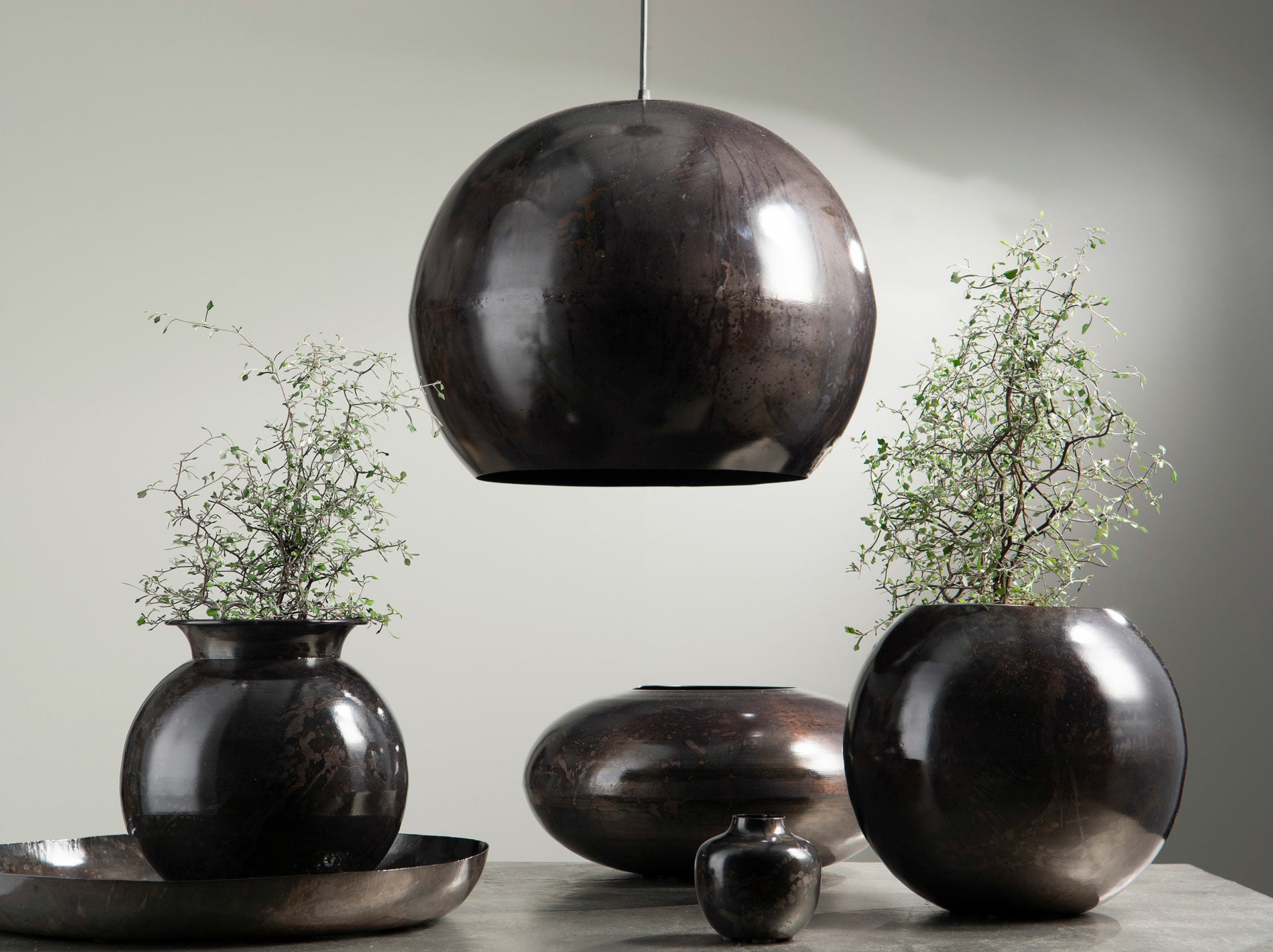 Lampa Globe Grey Onyx