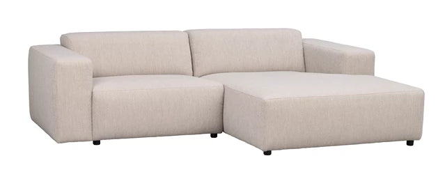 Willard 3-sitssoffa / schäslong ljusbeige höger