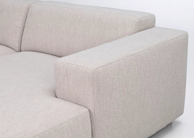 Willard 3-sitssoffa / schäslong ljusbeige höger