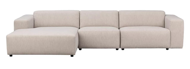 Willard 4-sitssoffa / schäslong ljusbeige