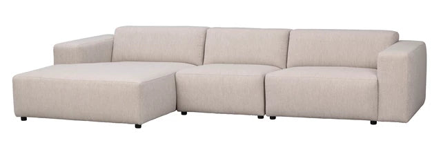 Willard 4-sitssoffa / schäslong ljusbeige