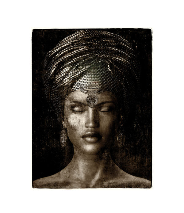 Glamour girl sepia aluminium tavla