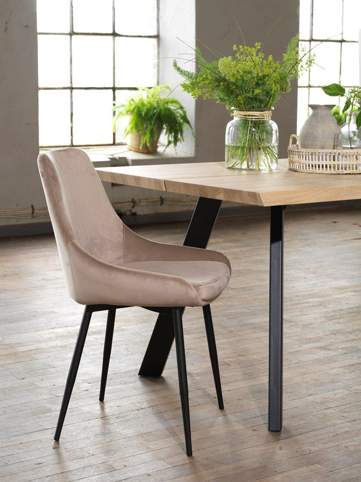 Sierra stol beige sammet
